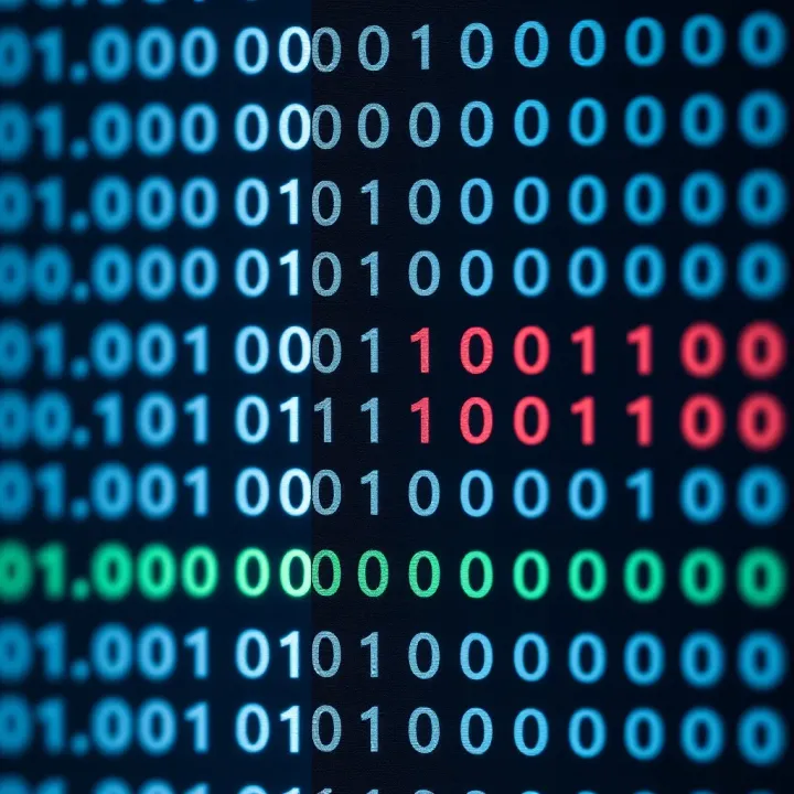 Visual comparison of different formats of binary code used in computing and communication