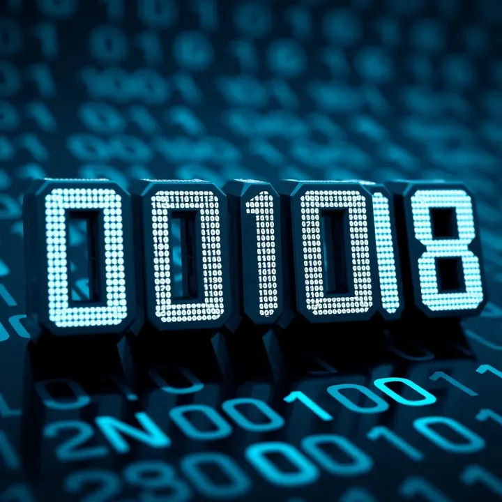 Visual representation of binary division with binary digits aligned to demonstrate the division method