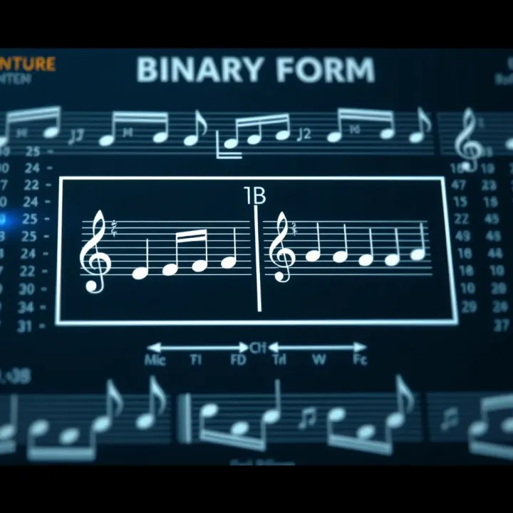 Diagram illustrating the two contrasting sections of a musical piece in binary form