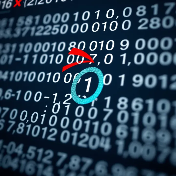 Diagram showing binary numeral system with digits zero and one