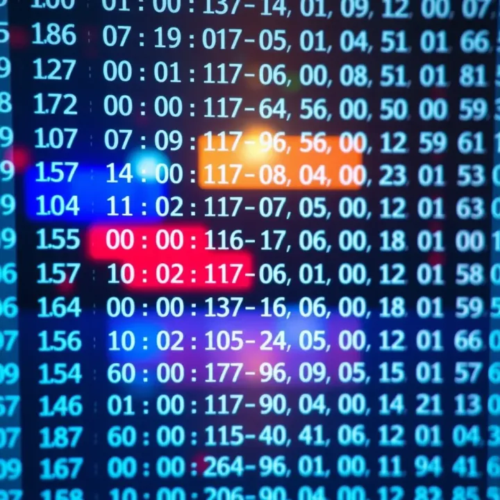 Converting Decimal Numbers to Binary Illustration of converting decimal numbers to binary code on a digital interface