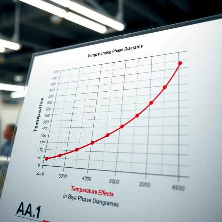 Graph showing temperature-composition relationship and phase changes between solid and liquid states