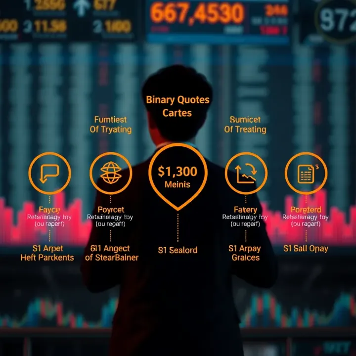 Diagram explaining key factors influencing binary quotes and their interpretation for traders