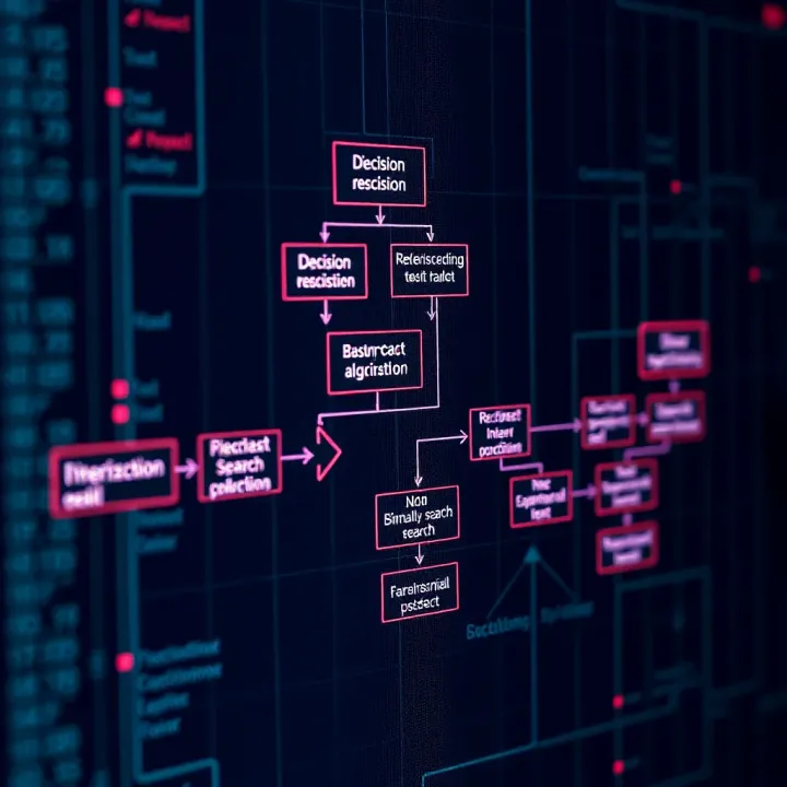 Flowchart showing decision points and iterations in the binary search method
