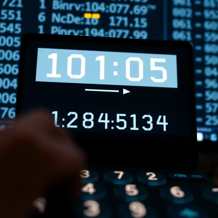 Binary Subtraction Calculator User Interface Screenshot of a binary subtraction calculator displaying two binary numbers being subtracted