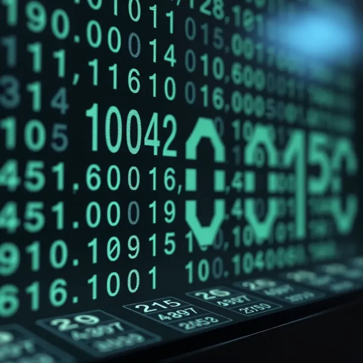 Visual representation of binary digits demonstrating subtraction with borrowing