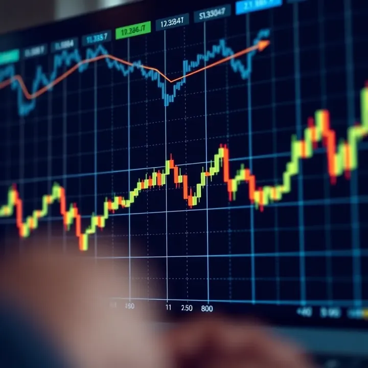 Chart showing classic bullish cup and handle pattern with price rising after breakout