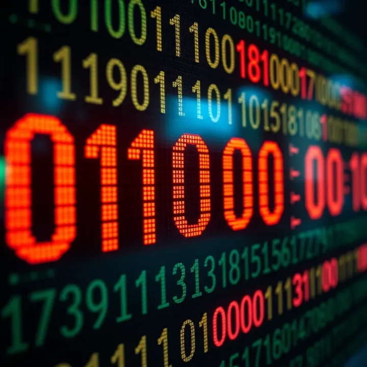 Visual representation showcasing binary digits and their place values in a digital system