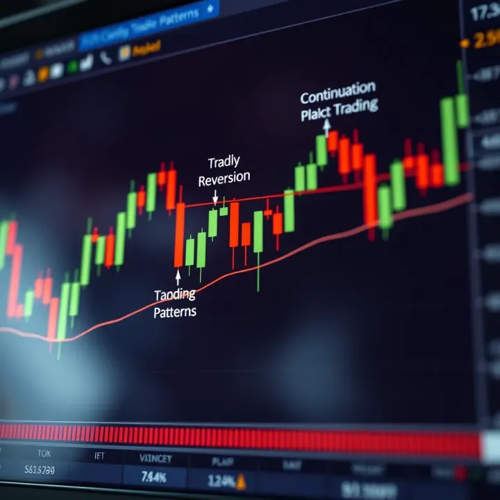 Annotated candlestick chart highlighting key reversal and continuation patterns for market analysis