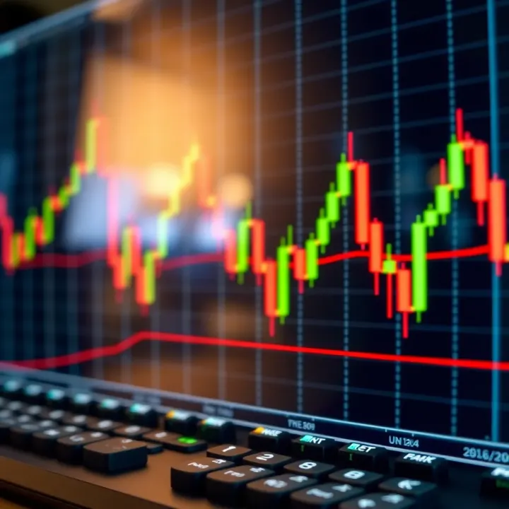Chart displaying bullish and bearish candlestick patterns on a trading graph