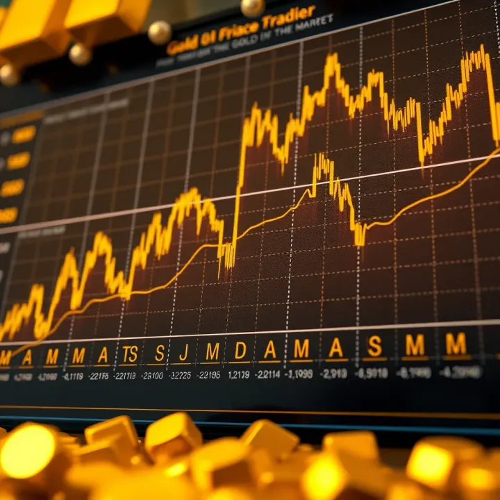 Graph showing the price fluctuations of gold in the forex market with key economic indicators
