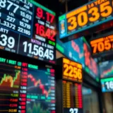 Global currency exchange rates displayed on digital screens representing forex market activity