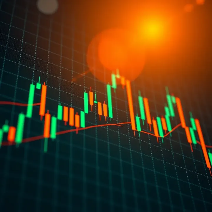 Visual representation of double top and double bottom chart patterns on a candlestick price chart highlighting reversal points
