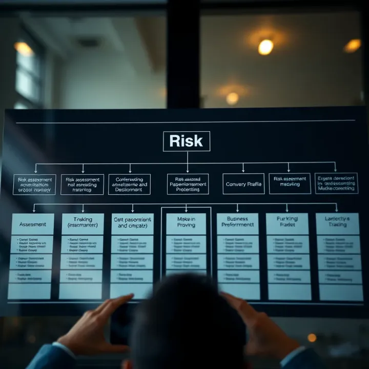 Flowchart illustrating stages of risk assessment and decision-making in business environments